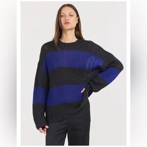 ONE GREY DAY Hawley Cashmere Pullover Asphalt combo Sweater Size S